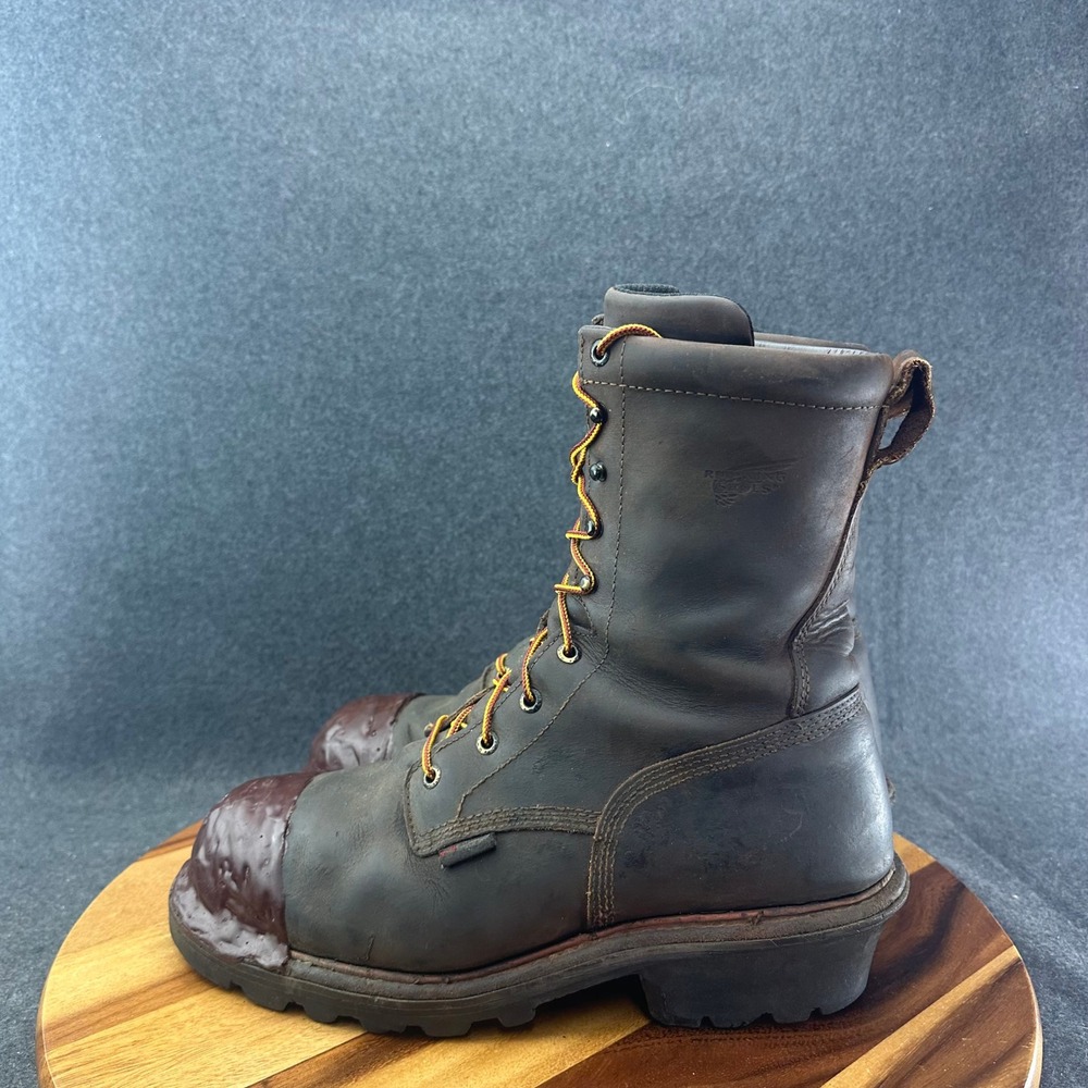 Red Wing 2120 Mens Brown Leather Steel Toe Loggermax Work Boots EH SR 11.5 D - Picture 6 of 10